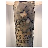 Vintage Wallpaper Roller Floor Lamp - 67 in Tall Bark-Pattern Column