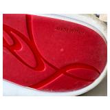 Christian Louboutin Graffiti-Print Studded Slip-On Sneakers - Made in Italy