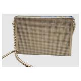 Silver Metal Mesh Clutch Bag with Ball-Chain Strap