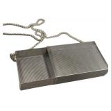 Silver Metal Mesh Clutch Bag with Ball-Chain Strap