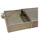 Silver Metal Mesh Clutch Bag with Ball-Chain Strap