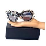 K7 - Kuboraum Mask U6 Sunglasses - Studded Spikes & Safety Pins, Black Frame