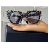 K7 - Kuboraum Mask U6 Sunglasses - Studded Spikes & Safety Pins, Black Frame