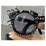 K7 - Kuboraum Mask U6 Sunglasses - Studded Spikes & Safety Pins, Black Frame