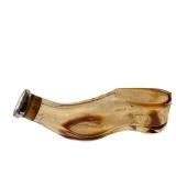 CF - Heliotrope Glass Shoe Bottle - Antique Perfume Flask, Label Intact