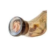 CF - Heliotrope Glass Shoe Bottle - Antique Perfume Flask, Label Intact
