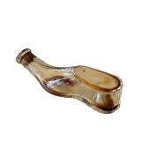 CF - Heliotrope Glass Shoe Bottle - Antique Perfume Flask, Label Intact