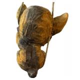 K1 - Wood Carved Troll Hanging Ornament - Rustic Folk Art Decor