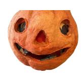 O - Vintage Paper Mache Pumpkin Head -Halloween Decor