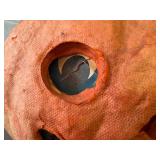 O - Vintage Paper Mache Pumpkin Head -Halloween Decor