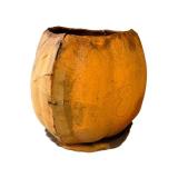O - Vintage Paper Mache Pumpkin - Decorative Halloween Jack-O
