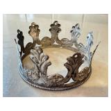 O - Decorative Metal Crown , Silver-Tone Mantel Accent