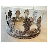 O - Decorative Metal Crown , Silver-Tone Mantel Accent