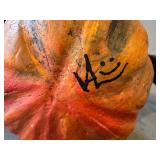Artisan Pumpkin Figurine with Bat Wings - Hanging Ornament