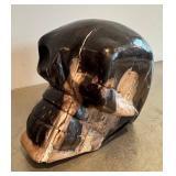Petrified Wood Skull Sculpture - Indonesia