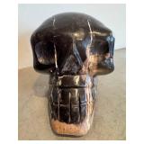 Petrified Wood Skull Sculpture - Indonesia