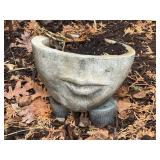 Concrete Face Planter - Smiling Mouth, 10.5 x 9.5 in