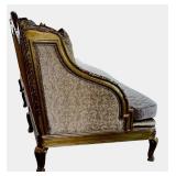 LR - Custom Sofa - Luxurious Fabric, Gold Carved Frame