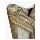 LR - Custom Sofa - Luxurious Fabric, Gold Carved Frame