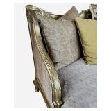 LR - Custom Sofa - Luxurious Fabric, Gold Carved Frame