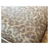 LR - Custom Leopard Print Upholstered Footstool on Castors