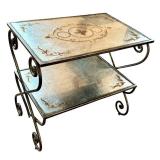 LR - Two-Tier Console Table with Reverse Painted Glass