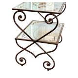 LR - Two-Tier Console Table with Reverse Painted Glass