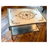 LR - Two-Tier Console Table with Reverse Painted Glass