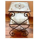 LR - Two-Tier Console Table with Reverse Painted Glass