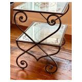 LR - Two-Tier Console Table with Reverse Painted Glass