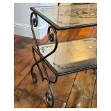 LR - Two-Tier Console Table with Reverse Painted Glass