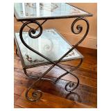 LR - Two-Tier Console Table with Reverse Painted Glass