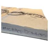 K - Original Work of Art - Black & White Eye Drawing on Book Pages