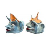 K - Mark Switzer Cream & Sugar Set (1999) Hand-Painted Ceramic