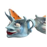 K - Mark Switzer Cream & Sugar Set (1999) Hand-Painted Ceramic