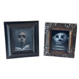 KP - Nicholas Harper Original Mini Paintings - Skull on Paper (Lot of 2)