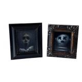 KP - Nicholas Harper Original Mini Paintings - Skull on Paper (Lot of 2)