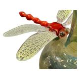 CF - Townsend Studio Handblown Glass Dauber Bottle with Flower & Dragonfly, 2006