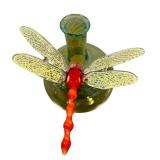 CF - Townsend Studio Handblown Glass Dauber Bottle with Flower & Dragonfly, 2006
