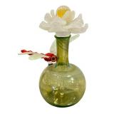 CF - Townsend Studio Handblown Glass Dauber Bottle with Flower & Dragonfly, 2006