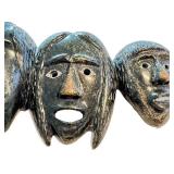 K - Kelly Etidloie Cape Dorset Inuit Serpentine Triptych Mask