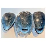 K - Kelly Etidloie Cape Dorset Inuit Serpentine Triptych Mask