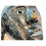K - Kelly Etidloie Cape Dorset Inuit Serpentine Triptych Mask