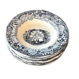 K - Antique Blue & White Transferware Children