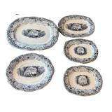 K - Antique Blue & White Transferware Children