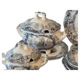K - Antique Blue & White Transferware Children