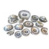 K - Antique Blue & White Transferware Children
