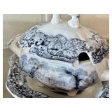 K - Antique Blue & White Transferware Children