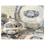 K - Antique Blue & White Transferware Children
