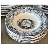 K - Antique Blue & White Transferware Children